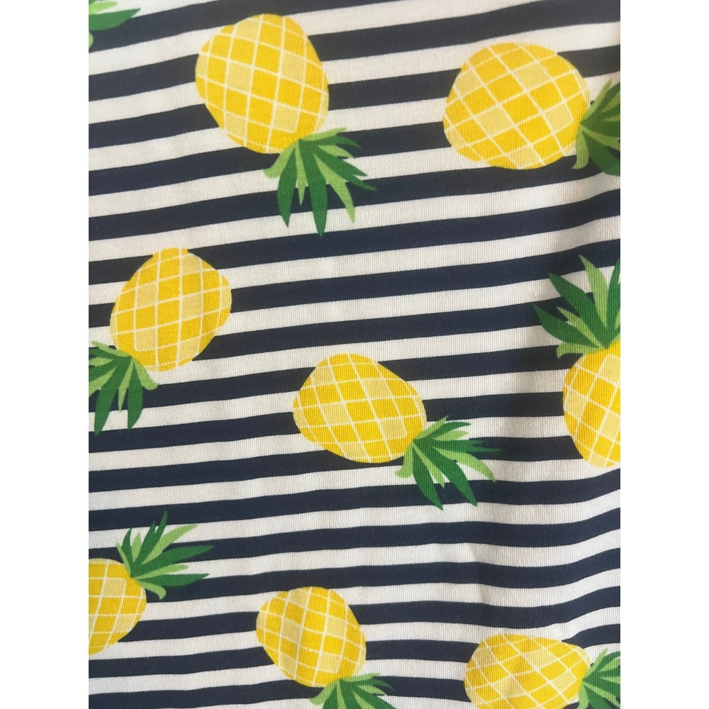 Blair Womens Pineapple Stripe Sleeveless Tank Top Navy White Yellow Small - Picture 3 of 4